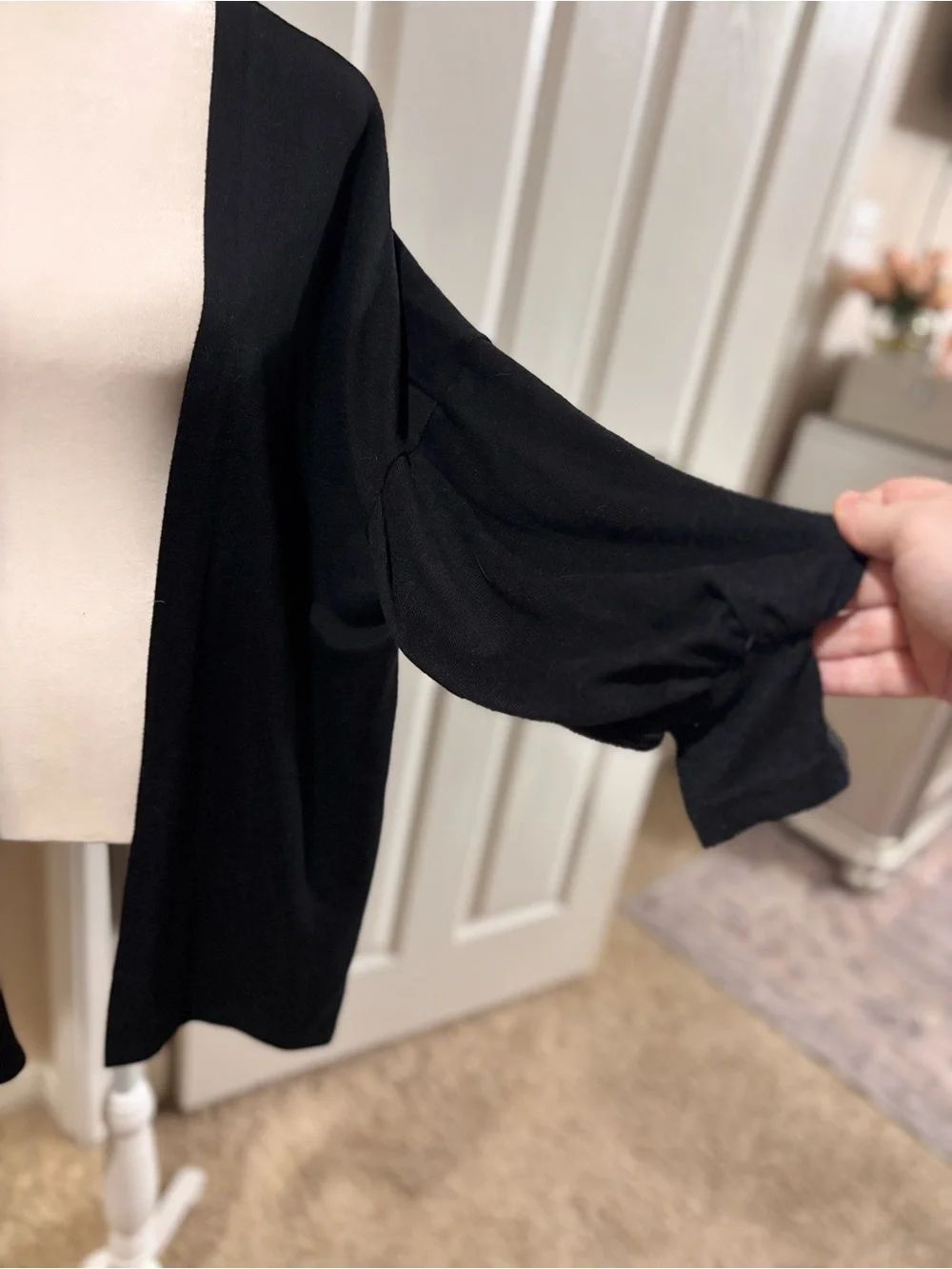 Open-Front Black Women's Cardigan Sweater
